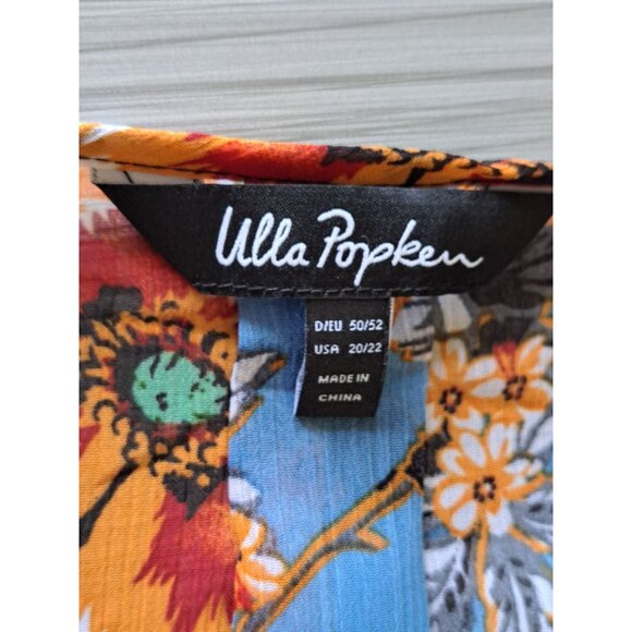 Ulla Popken Plus Size 20/22 Floral Patchwork Tunic Top Lace 20/22 Sheer Flowy - Picture 2 of 10